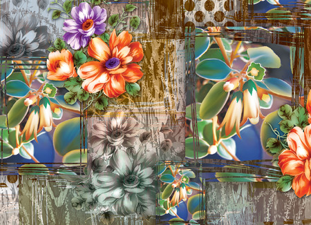 Colorful multi effect textile design scarf,dress,curtain etc... print designの写真素材