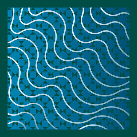 Texture with wavy trendy lines. Stylish twisting lines. Special background Blue background. Green...
