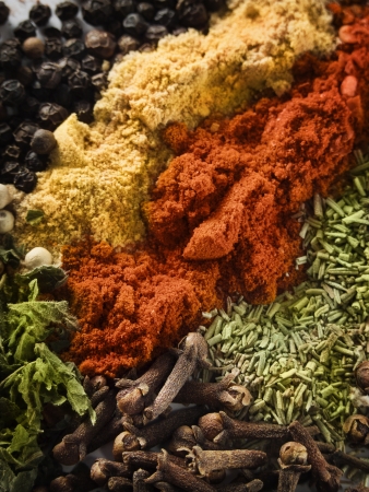 Background of various colorful spicesの写真素材