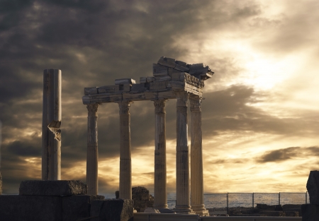 Temple of Apollo in Side, Turkeyの写真素材