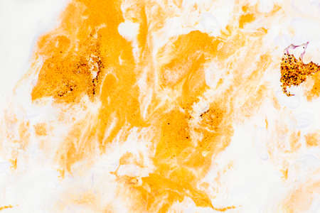 Nature luxury marble background texture. Abstract color trendy wall art. Interior design elegant natural stone surface decor. Gold and white liquid oil paint wave.の写真素材