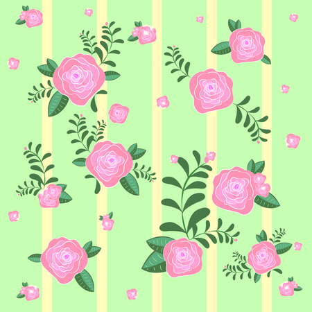 Vintage floral pattern. With pink flowers. Vector illustration.のイラスト素材