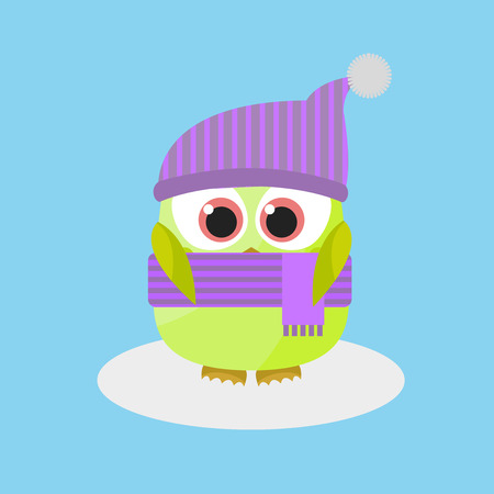 Cute Owls Illustration. Vector Illustration.のイラスト素材