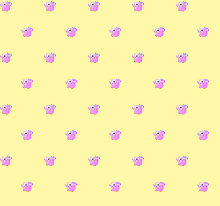 Cute Owls Seamless Pattern. Vector Illustration.のイラスト素材