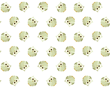 Cute Owls Seamless Pattern. Vector Illustration.のイラスト素材
