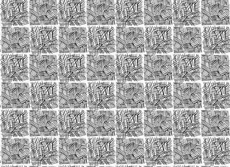 Seamless pattern. Geometric Vector illustration. Repeating background. Black and White