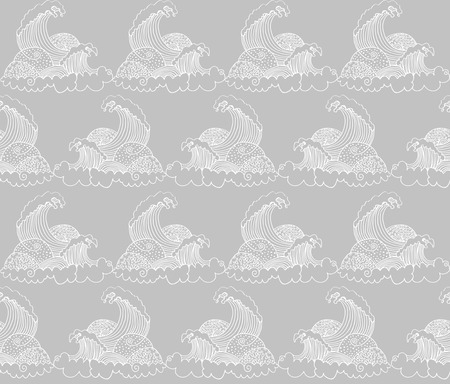 Seamless pattern. Geometric Vector illustration. Repeating background. Black and Whiteのイラスト素材