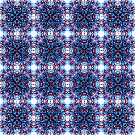 Abstract flowers seamless pattern background. Kaleidoscope from flowers. Hydraulic tile design.