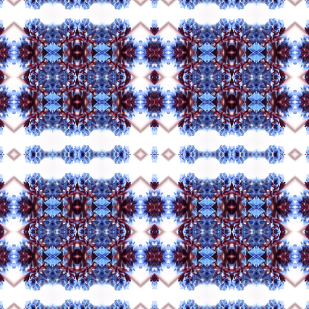 Abstract flowers seamless pattern background. Kaleidoscope from flowers. Hydraulic tile design.