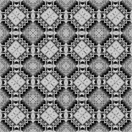 Abstract seamless pattern. Black and White background. Kaleidoscope from flowers. Hydraulic tile...