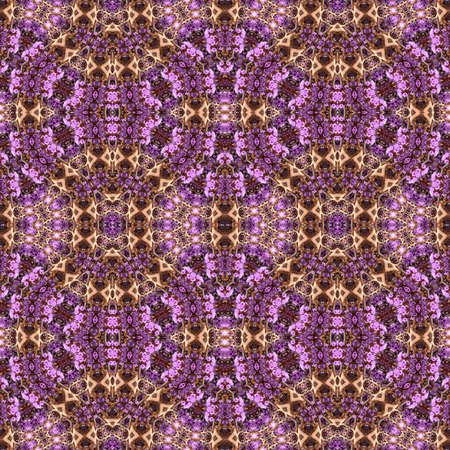Abstract flowers seamless pattern background. Kaleidoscope from flowers. Hydraulic tile design.