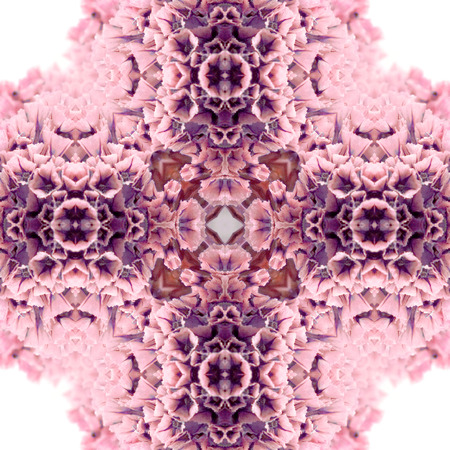 Abstract flowers seamless pattern background. Kaleidoscope from flowers. Hydraulic tile design.の写真素材