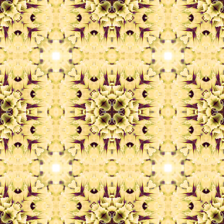 Abstract flowers seamless pattern background. Kaleidoscope from flowers. Hydraulic tile design.の写真素材