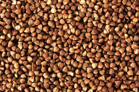 Natural texture or background, buckwheat groats close upの写真素材