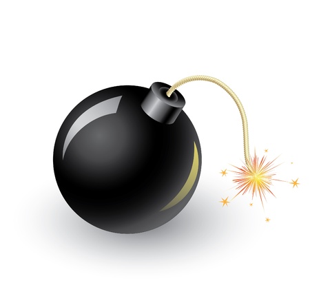 Vector bomb with fireのイラスト素材
