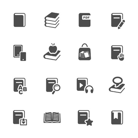 Book icons setのイラスト素材