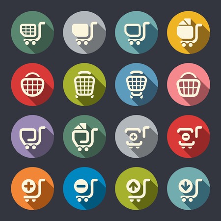 Shopping cart icon set のイラスト素材