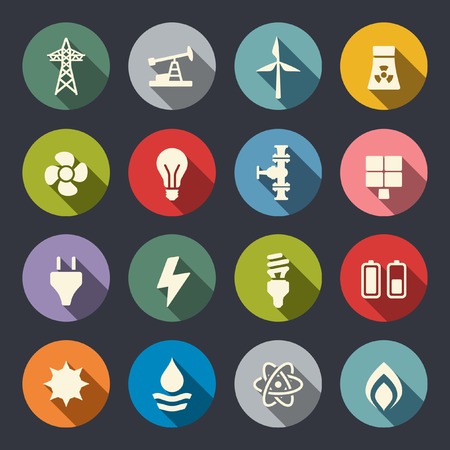 Energy icon set のイラスト素材