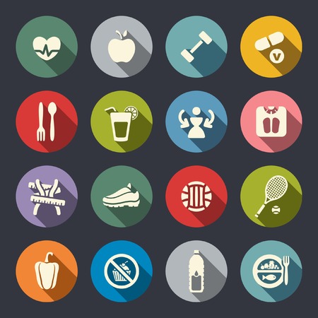 Fitness icon set のイラスト素材