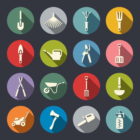 Gardening tools icon set のイラスト素材