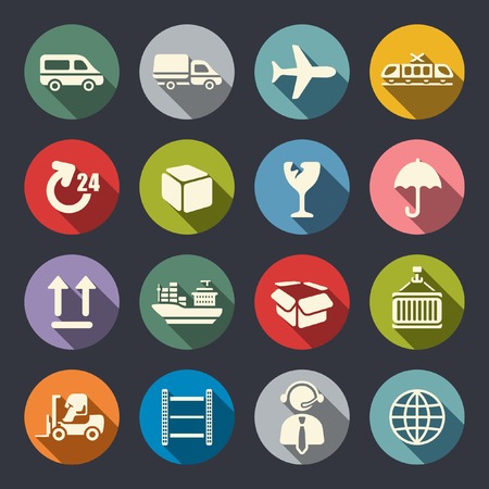 Logistics icon set のイラスト素材