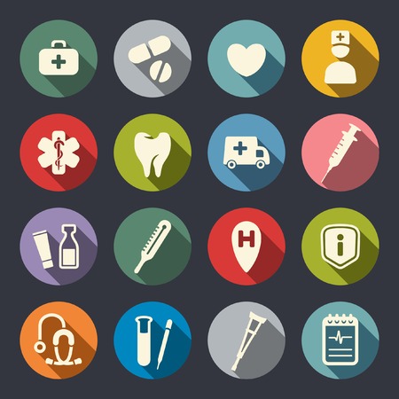Flat medical icons のイラスト素材