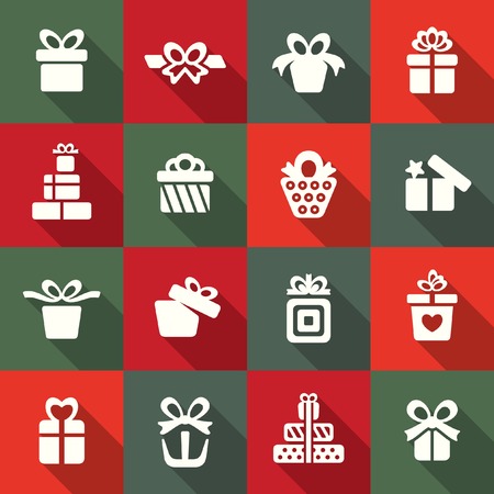 Gift boxes icon setのイラスト素材