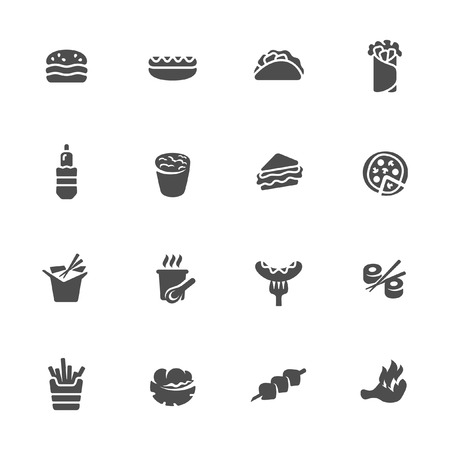 Fast food icon set のイラスト素材