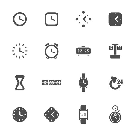 Clocks and time theme icon set のイラスト素材