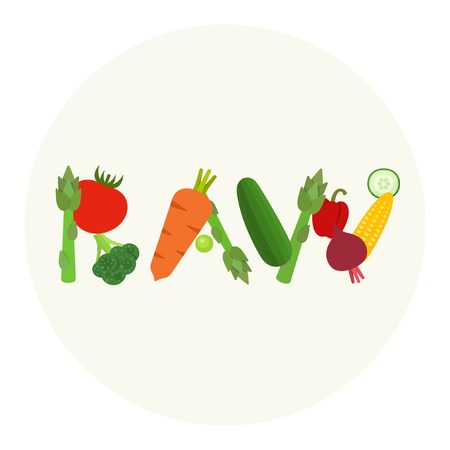 Raw Food vector illustrationのイラスト素材