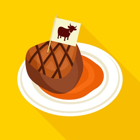 Beef steak vector iconのイラスト素材