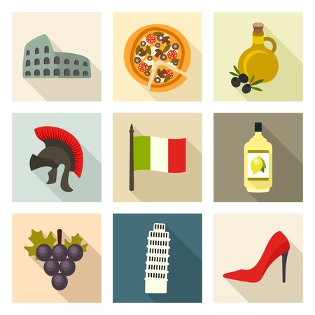 Italy iconsのイラスト素材