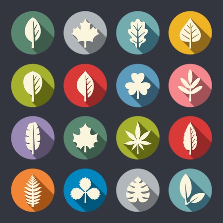 Leaf icon setのイラスト素材