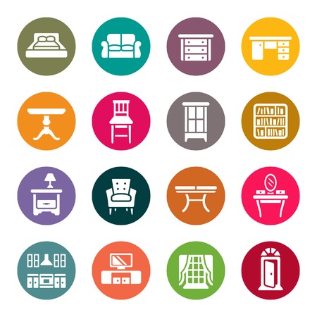 Furniture icon setのイラスト素材