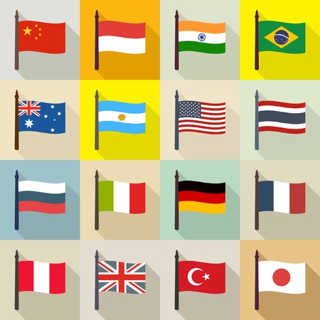 International theme background with flagsのイラスト素材