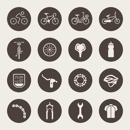 Bicycle icon setのイラスト素材