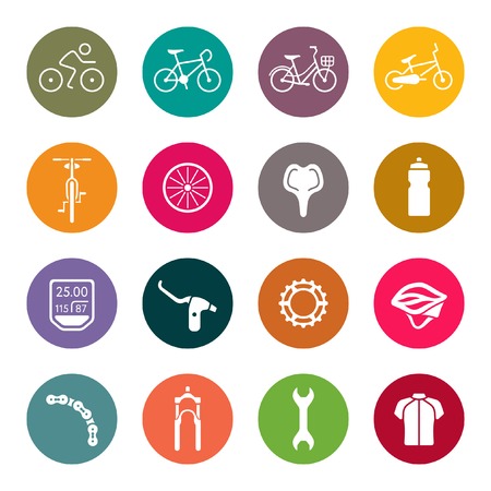 Bicycle icon setのイラスト素材