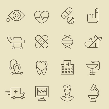 Medical line icon setのイラスト素材