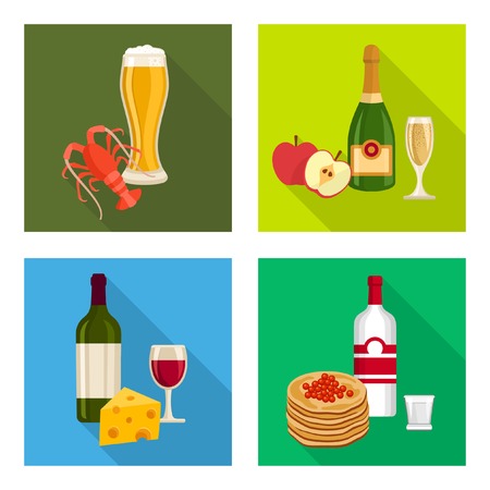 Food and drink. Good combination.のイラスト素材