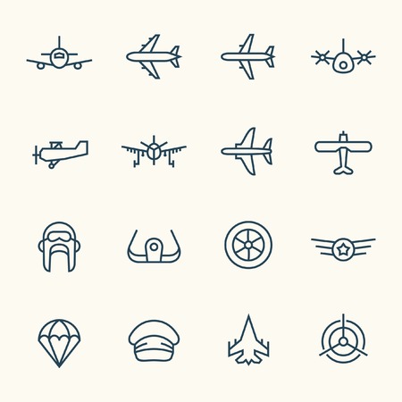 aviation iconsのイラスト素材