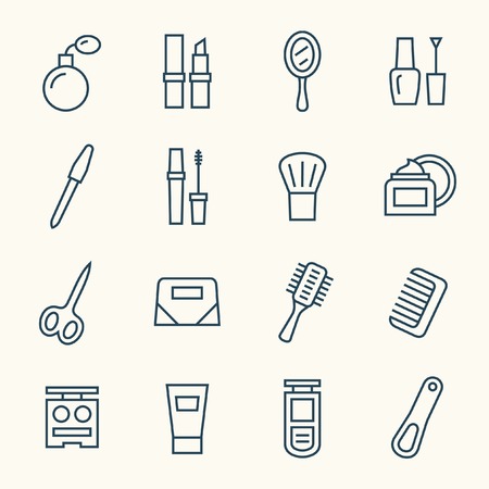 Cosmetics line iconsのイラスト素材