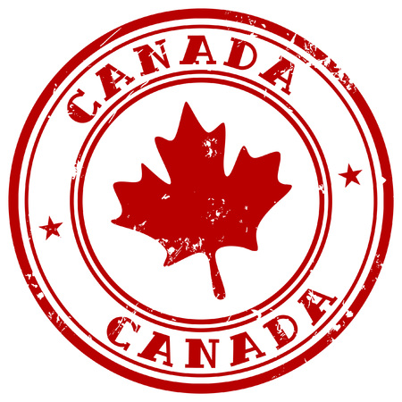 stamp with name of Canadaのイラスト素材