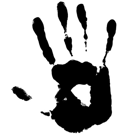 Black print of a handのイラスト素材