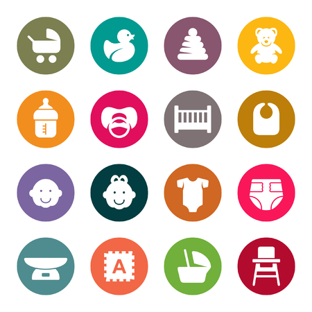 Baby goods icon setのイラスト素材