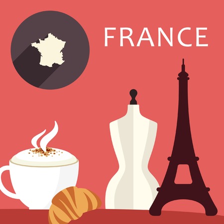 elements on the theme of Franceのイラスト素材