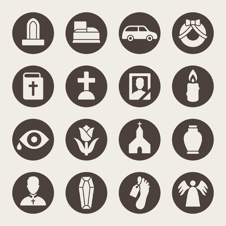 Funeral vector iconsのイラスト素材