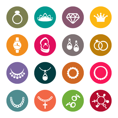 Jewelry icon setのイラスト素材