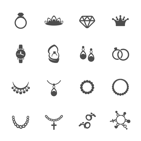 Jewelry iconsのイラスト素材