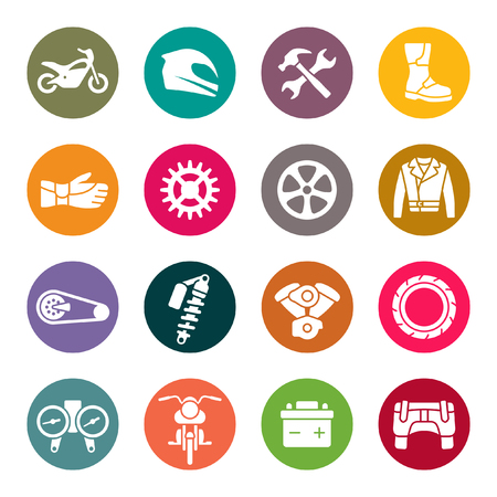 Motorcycle iconsのイラスト素材