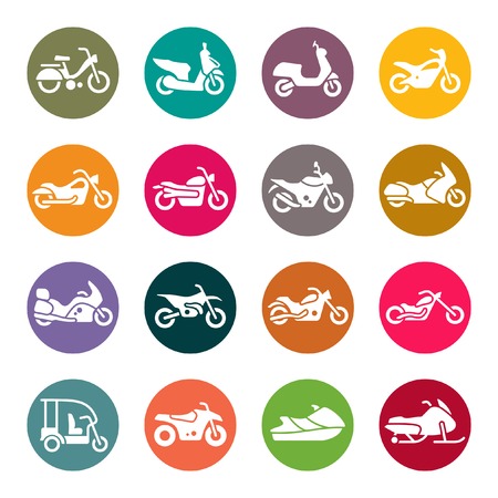 Motorcycle iconsのイラスト素材